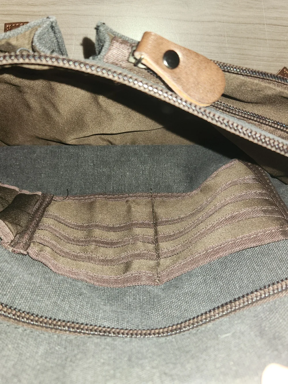 Gray Canvas Messenger Bag for Men - Casual Everyday Work Bag